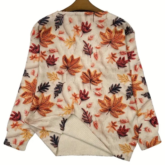 🍁🍂 Autumn Leaf Print Sweater - Picture 9 of 10